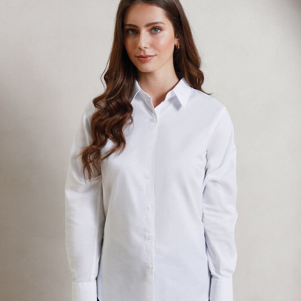 LADIES signature Oxford long sleeve shirt. Thumbnail