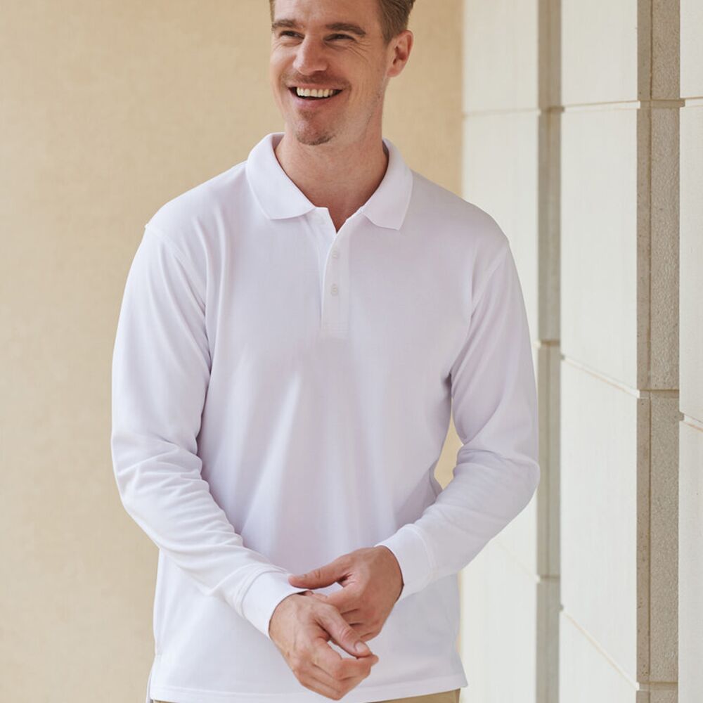 LONG sleeve Coolplus® polo shirt. Thumbnail
