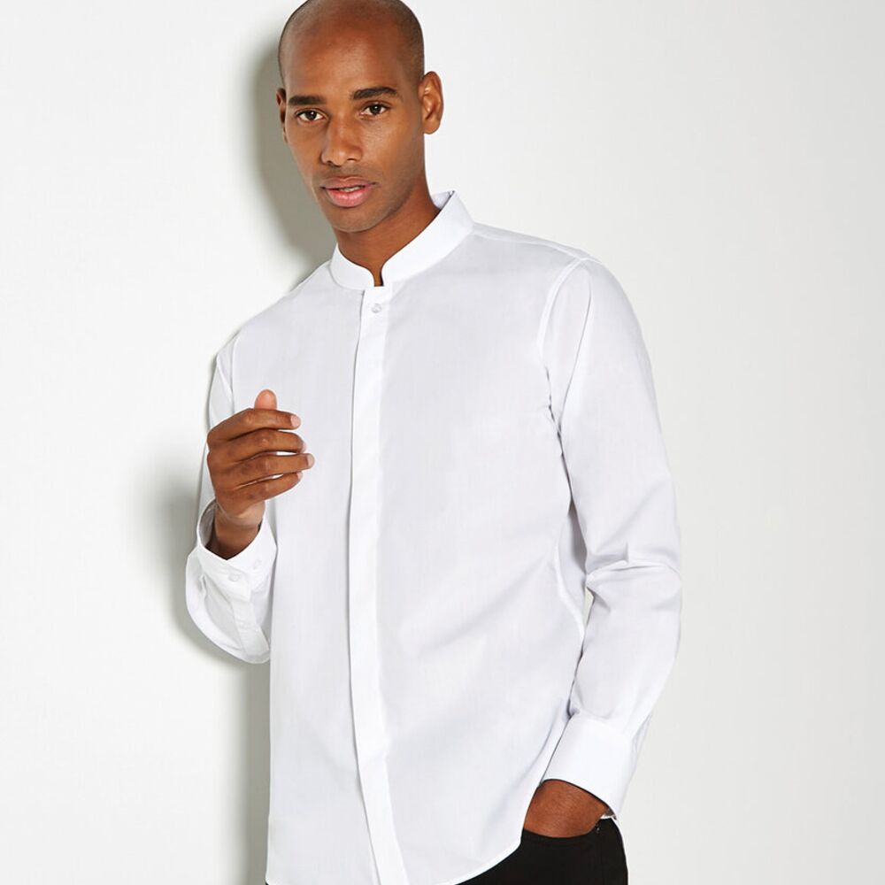 Mandarin collar fitted shirt long sleeved Thumbnail